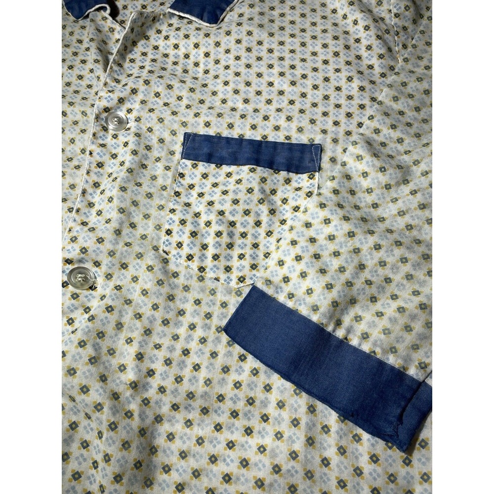 vintage 60s pajamas Top 60s 70s Sleepwear EUC long Sleeve Sleep Shirt - Picture 3 of 11